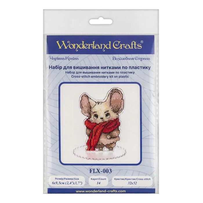 Mouse Cross-stitch kit on a plastic base FLX-003