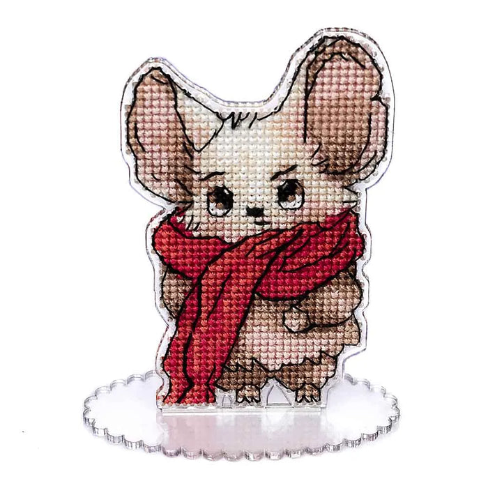 Mouse Cross-stitch kit on a plastic base FLX-003