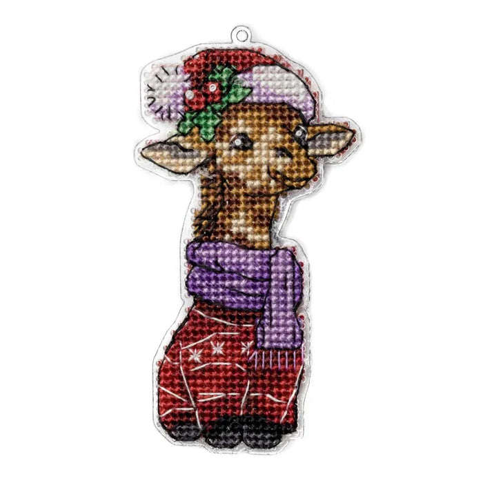 Giraffe Cross-stitch kit on a plastic base FLX-004