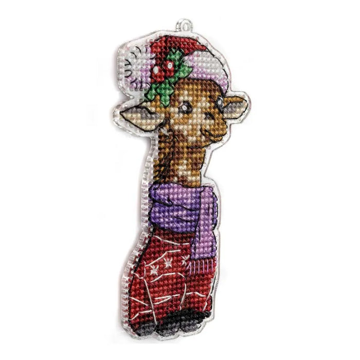 Giraffe Cross-stitch kit on a plastic base FLX-004