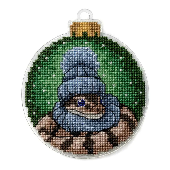 Christmas Snake Cross-stitch kit on a plastic base FLX-005