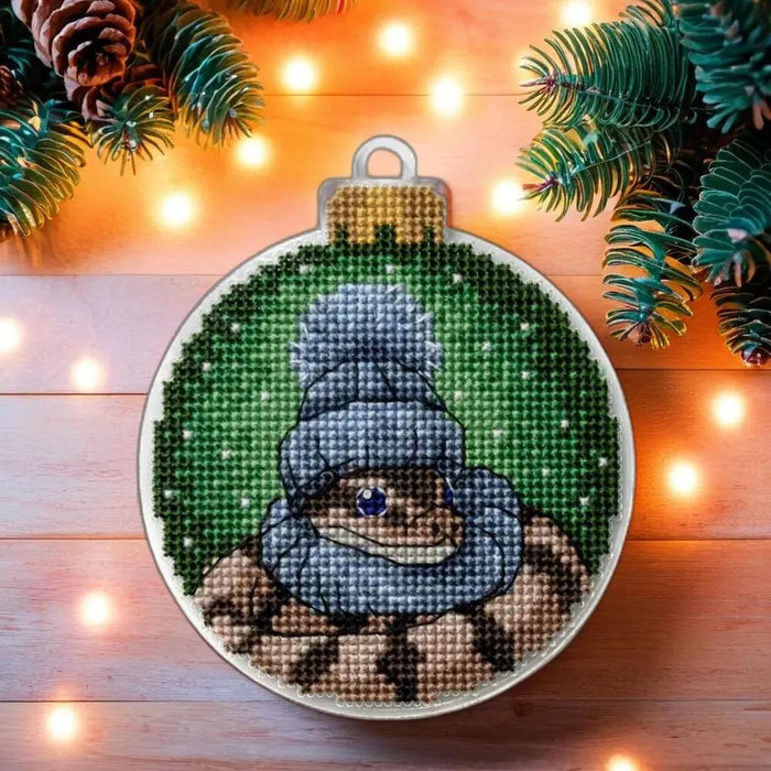 Christmas Snake Cross-stitch kit on a plastic base FLX-005