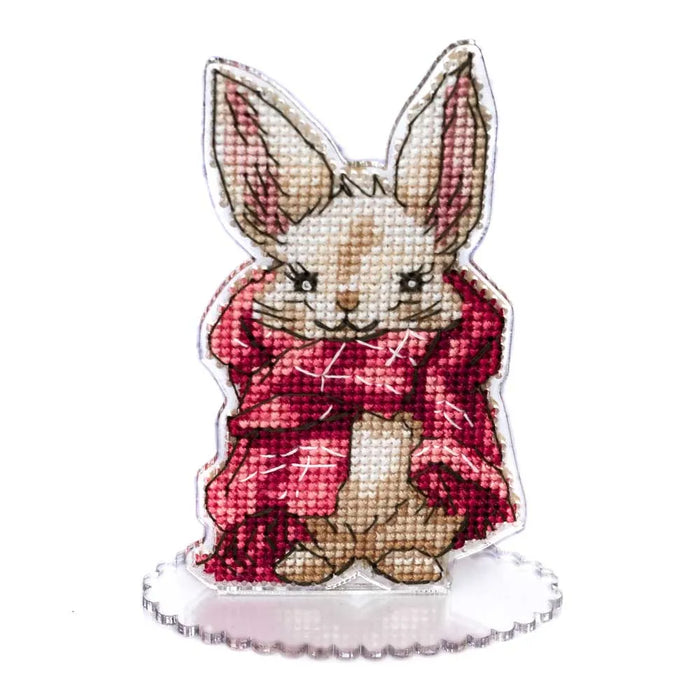 Rabbit Cross-stitch kit on a plastic base FLX-006