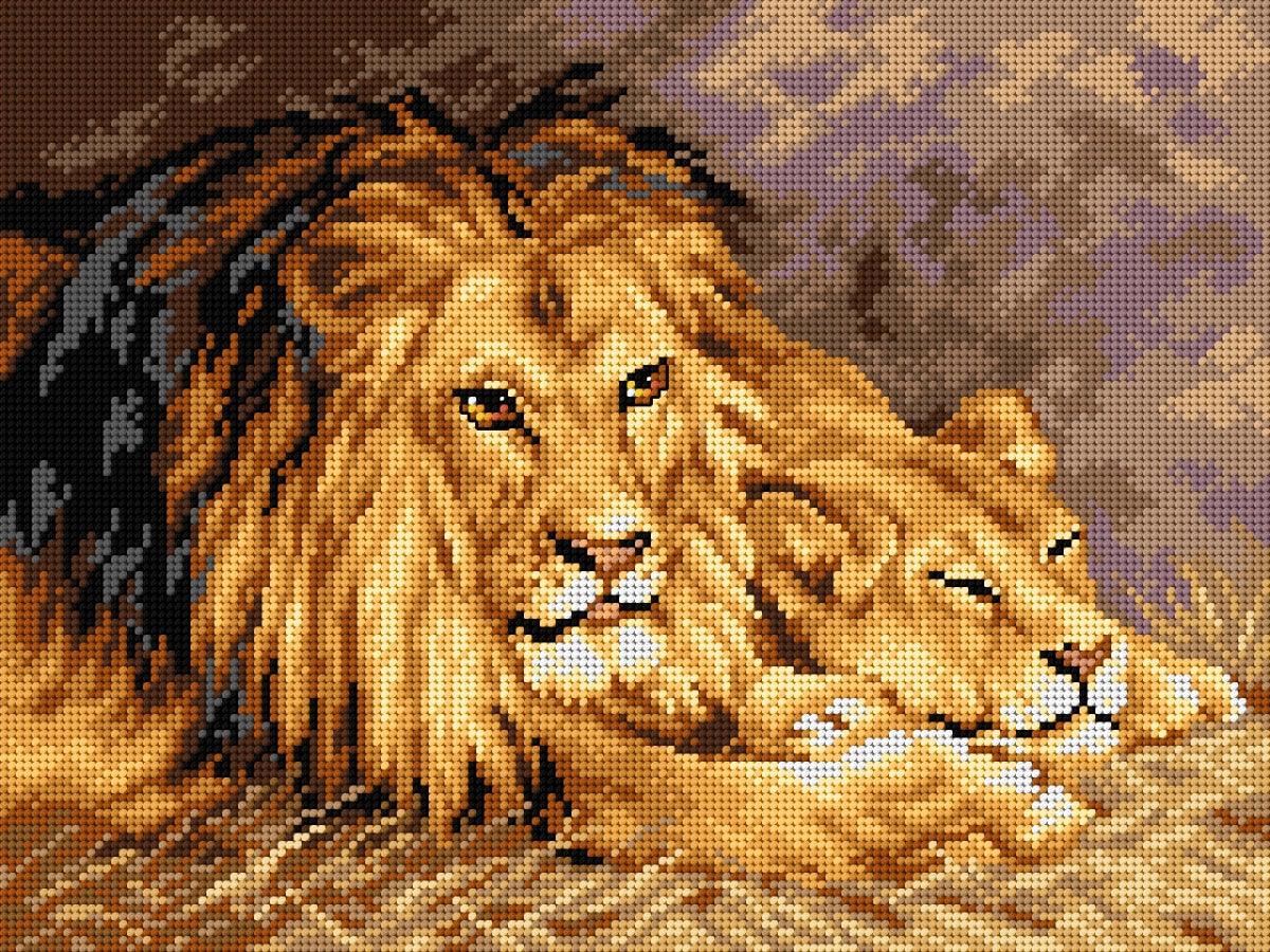 Needlepoint canvas for halfstitch after Geza Vastagh - The Britih Lion 2782J - Wizardi