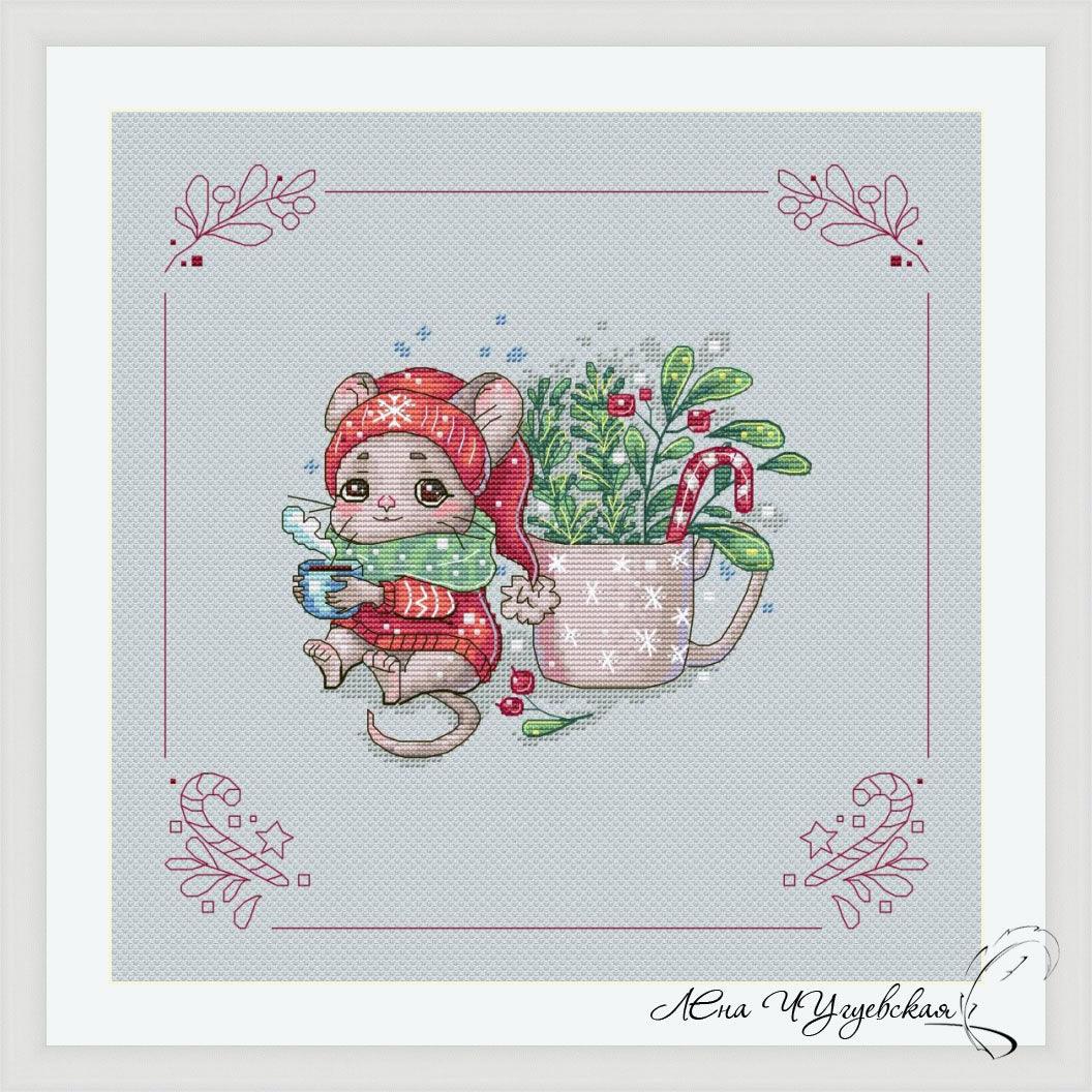 New year`s mouse - PDF Cross Stitch Pattern - Wizardi