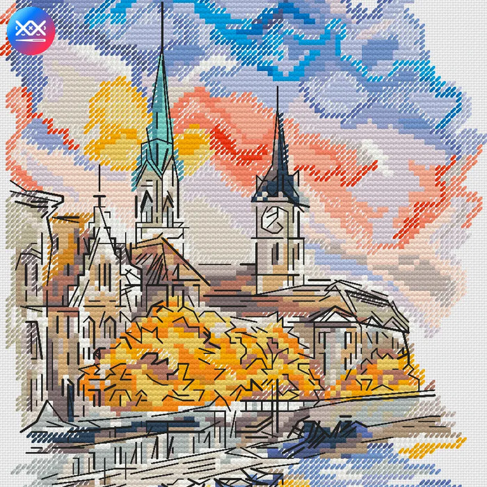 Autumn City - PDF Cross Stitch Pattern