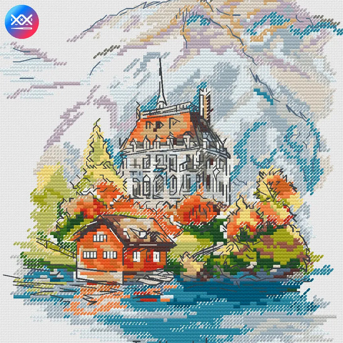 Iseltwald Castle - PDF Cross Stitch Pattern