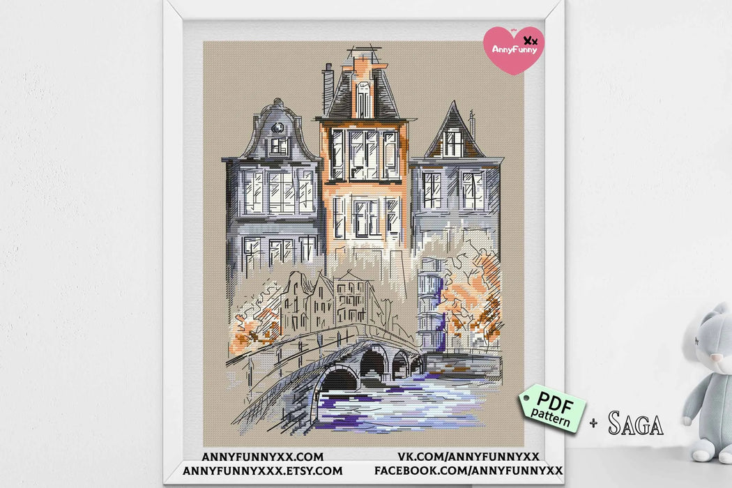 Old city. Prague - PDF Cross Stitch Pattern