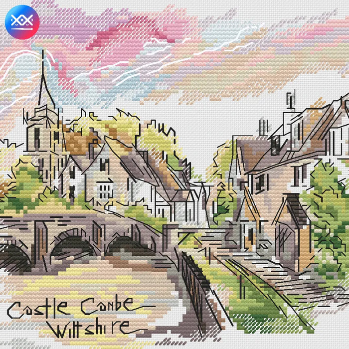 Castle Combe Wiltshire - PDF Cross Stitch Pattern