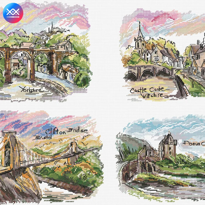 Old Town Set - PDF Cross Stitch Pattern