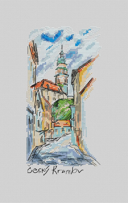 Old Town Streets - PDF Cross Stitch Pattern