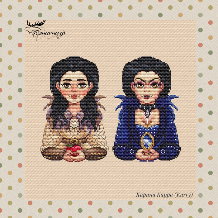 Snow White and Queen - PDF Cross Stitch Pattern