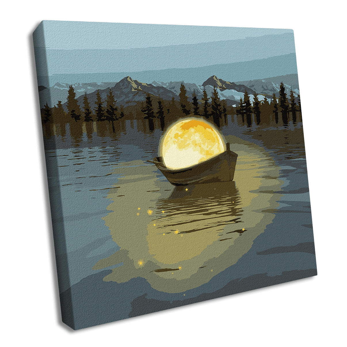 Painting by Numbers kit Moon boat with metallic paints KHO5031 - Wizardi