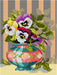 Pansies in a Vase 3447F Needlepoint canvas for halfstitch without yarn - Wizardi