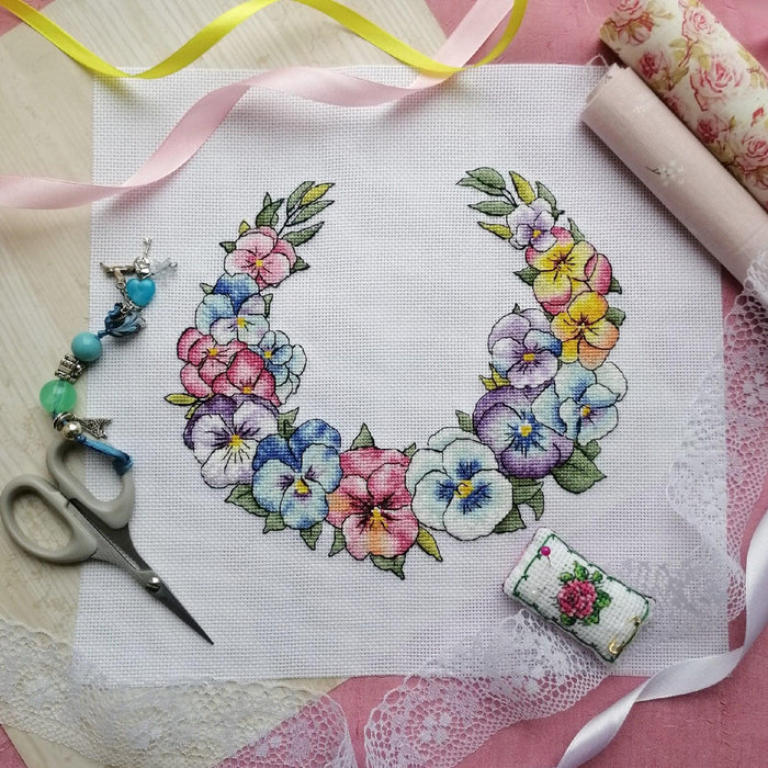 Pansies - PDF Cross Stitch Pattern - Wizardi