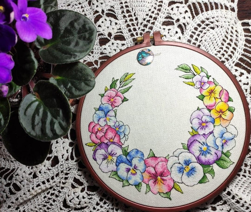 Pansies - PDF Cross Stitch Pattern - Wizardi