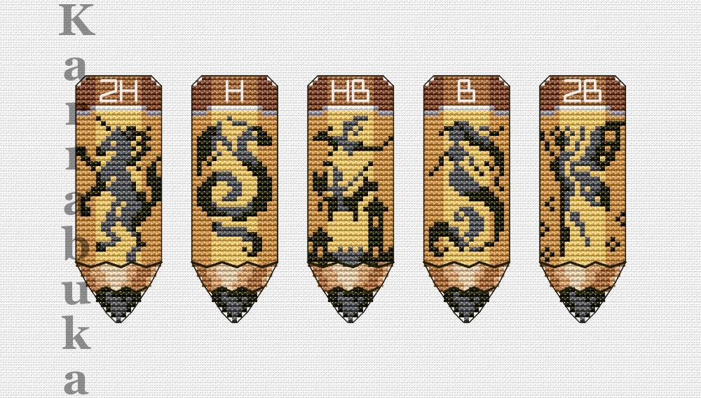 Pencils - PDF Cross Stitch Pattern - Wizardi