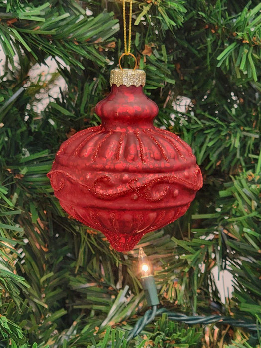 Red Round Christmas Glass Ornament F07M7-20-LH76-24108