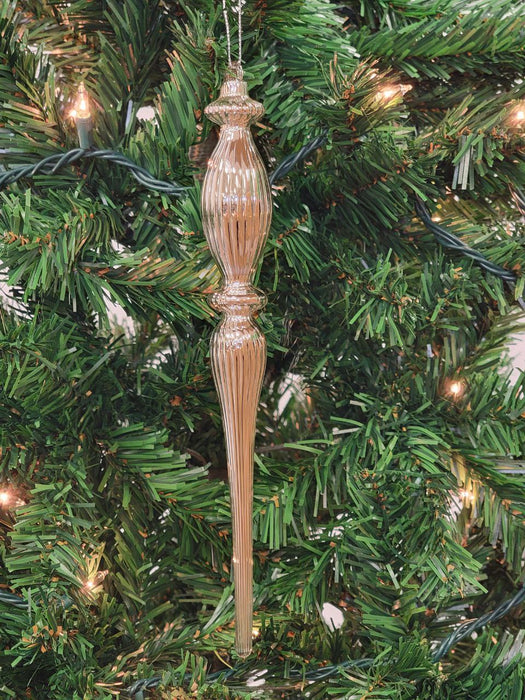 Gold Elongated Finial Glass Christmas Ornament F07M7-2-LH76-24618