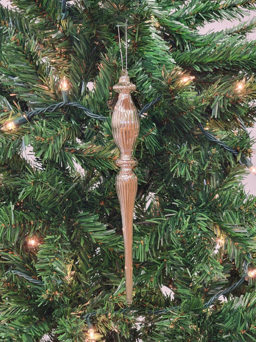 Gold Elongated Finial Glass Christmas Ornament F07M7-2-LH76-24618