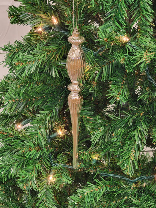 Gold Elongated Finial Glass Christmas Ornament F07M7-2-LH76-24618