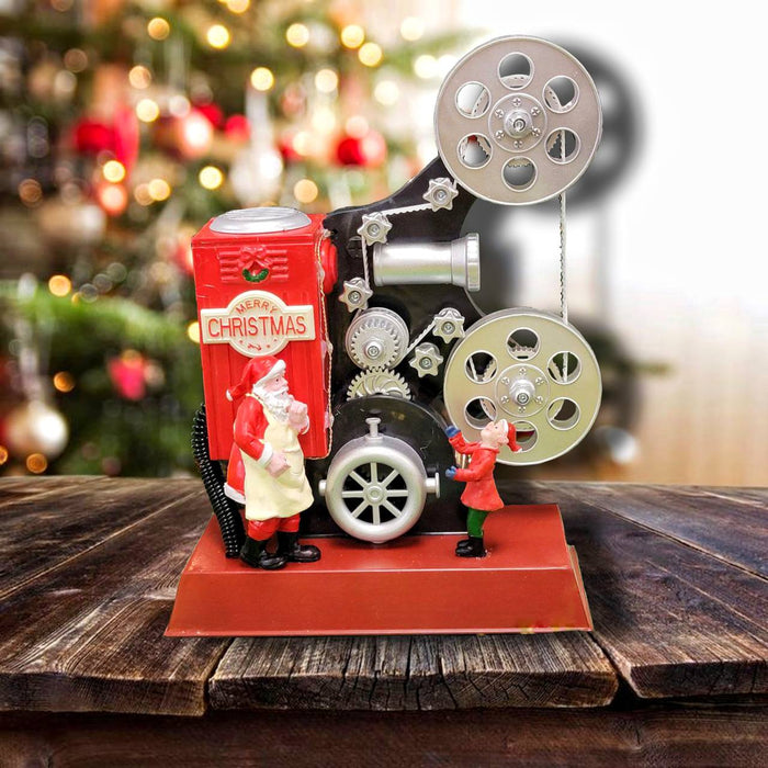 Santa with Movie Projector with LED Lights. Christmas Village F07M4-20-Y311