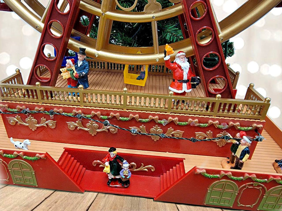 Christmas Wheel with Santa. Animated Holiday Decoration. Christmas Village F07M4-6-W222