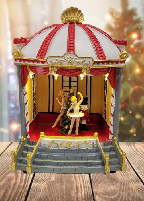 Festive Carousel Miniature Music Box. Theatre Christmas Village F07M3-21