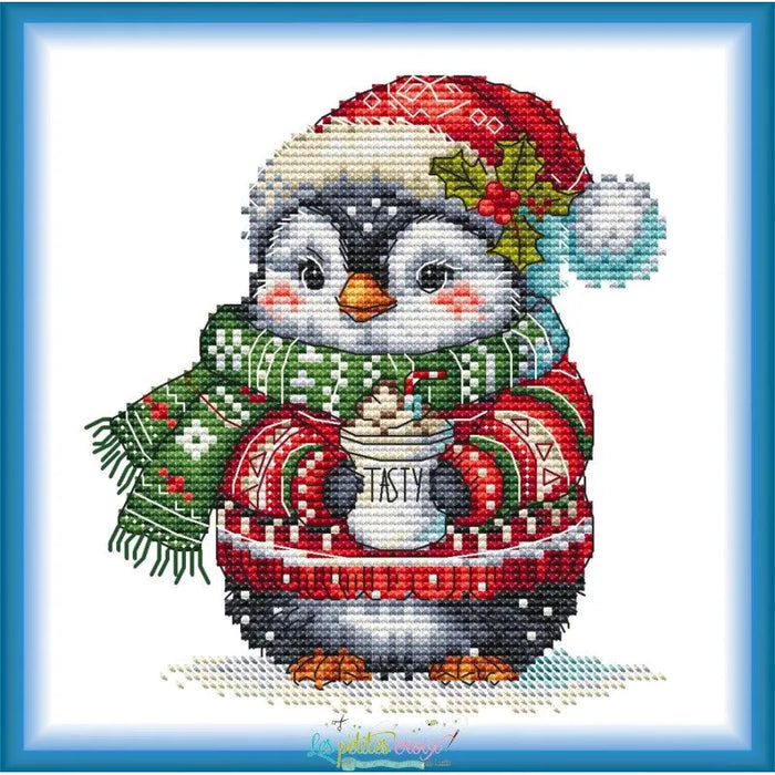 Penguin with his chocolate - PDF Cross Stitch Pattern