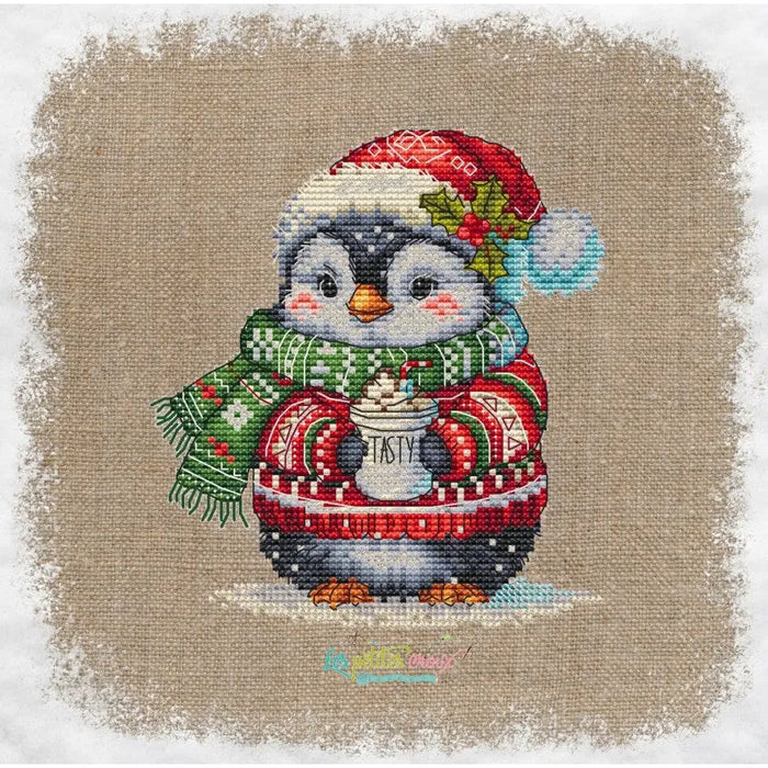 Penguin with his chocolate - PDF Cross Stitch Pattern