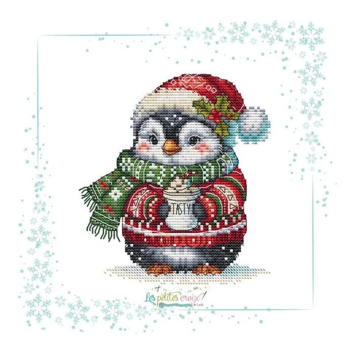 Penguin with his chocolate - PDF Cross Stitch Pattern