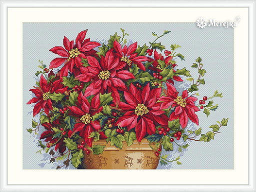 Poinsettia K-132 Counted Cross-Stitch Kit - Wizardi