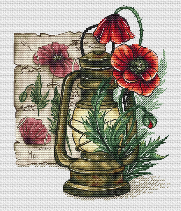 Poppies - PDF Cross Stitch Pattern - Wizardi