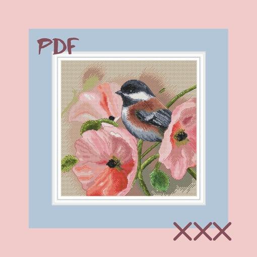 Poppies - PDF Cross Stitch Pattern - Wizardi