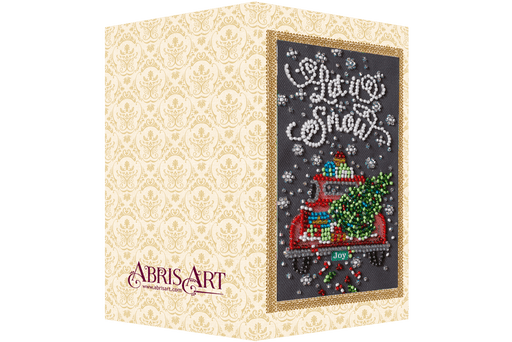 Postcard cross-stitch kit - Snow holiday AO-152 - Wizardi