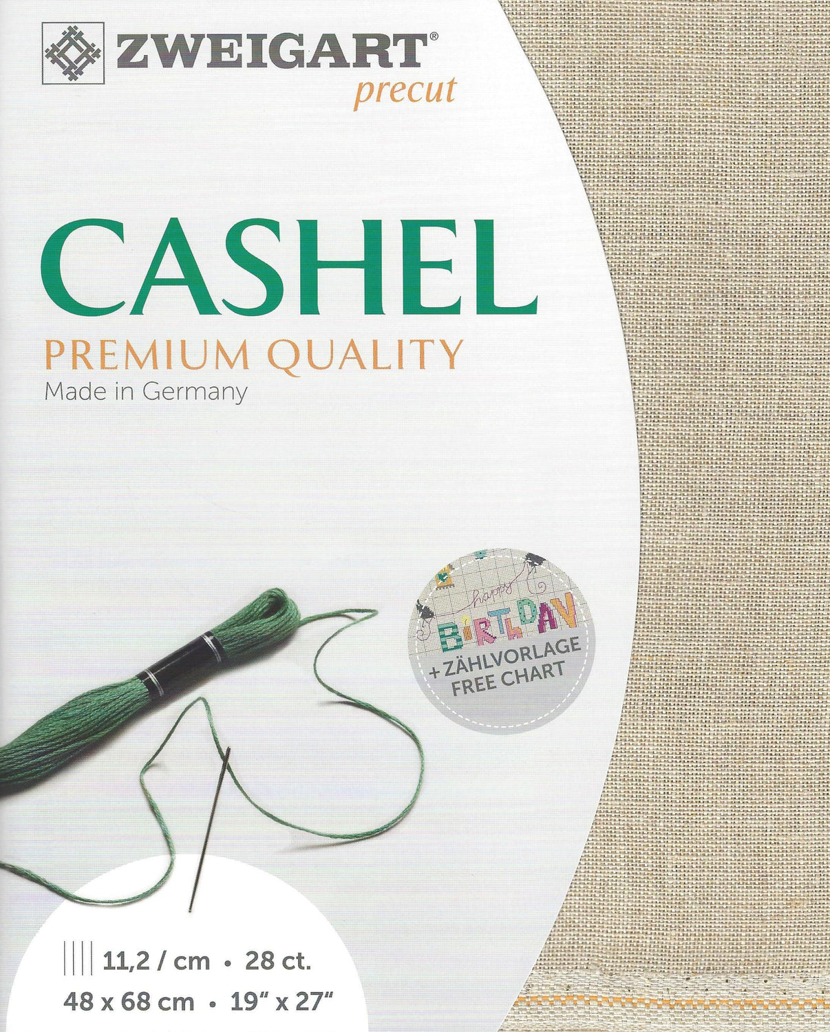 Precut Zweigart Cashel 28 count Flax 3281/52 - Wizardi