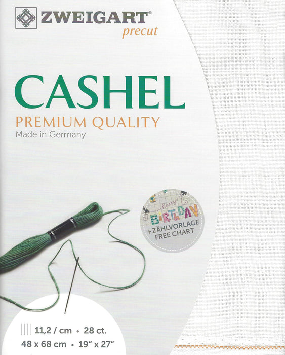 Precut Zweigart Cashel 28 count White 3281/100 - Wizardi