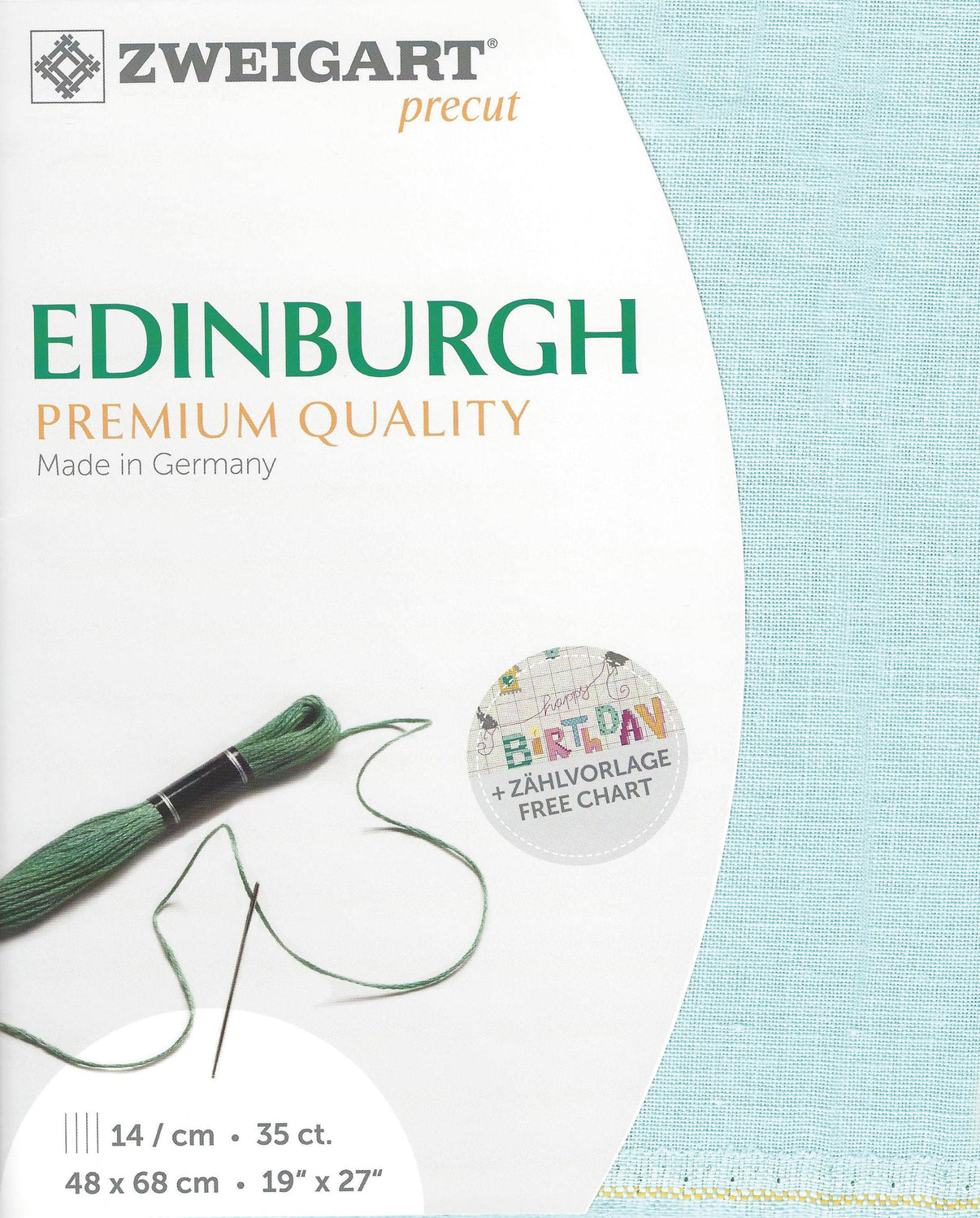 Precut Zweigart Edinburgh 36 count Aqua 3217/5146 - Wizardi