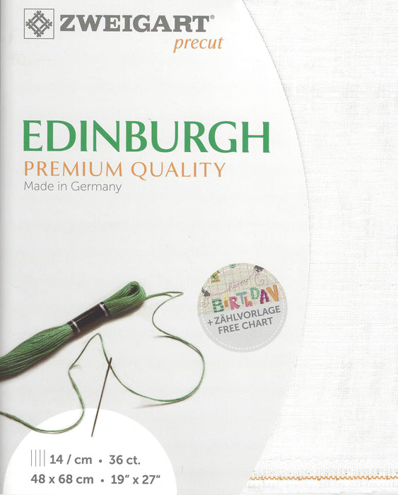 Precut Zweigart Edinburgh 36 count White 3217/100 - Wizardi