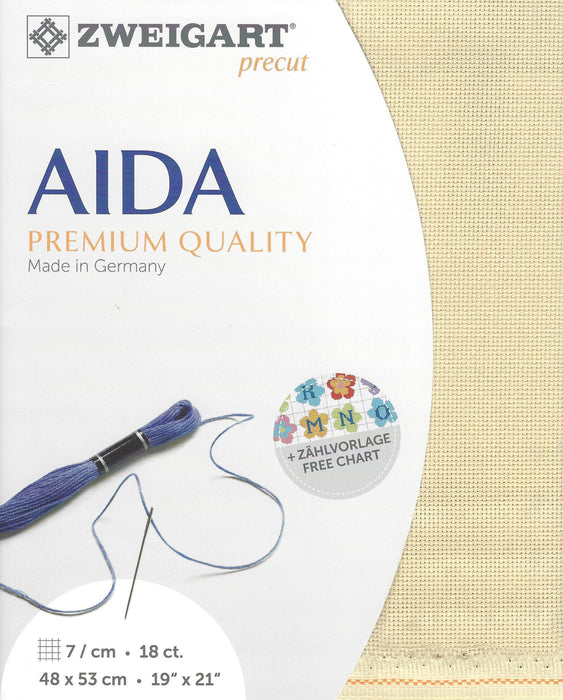 Precut Zweigart Fein-Aida 18 count Dark Ecru 3793/3740 - Wizardi