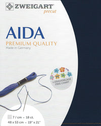 Precut Zweigart Fein-Aida 18 count Navy 3793/589 - Wizardi