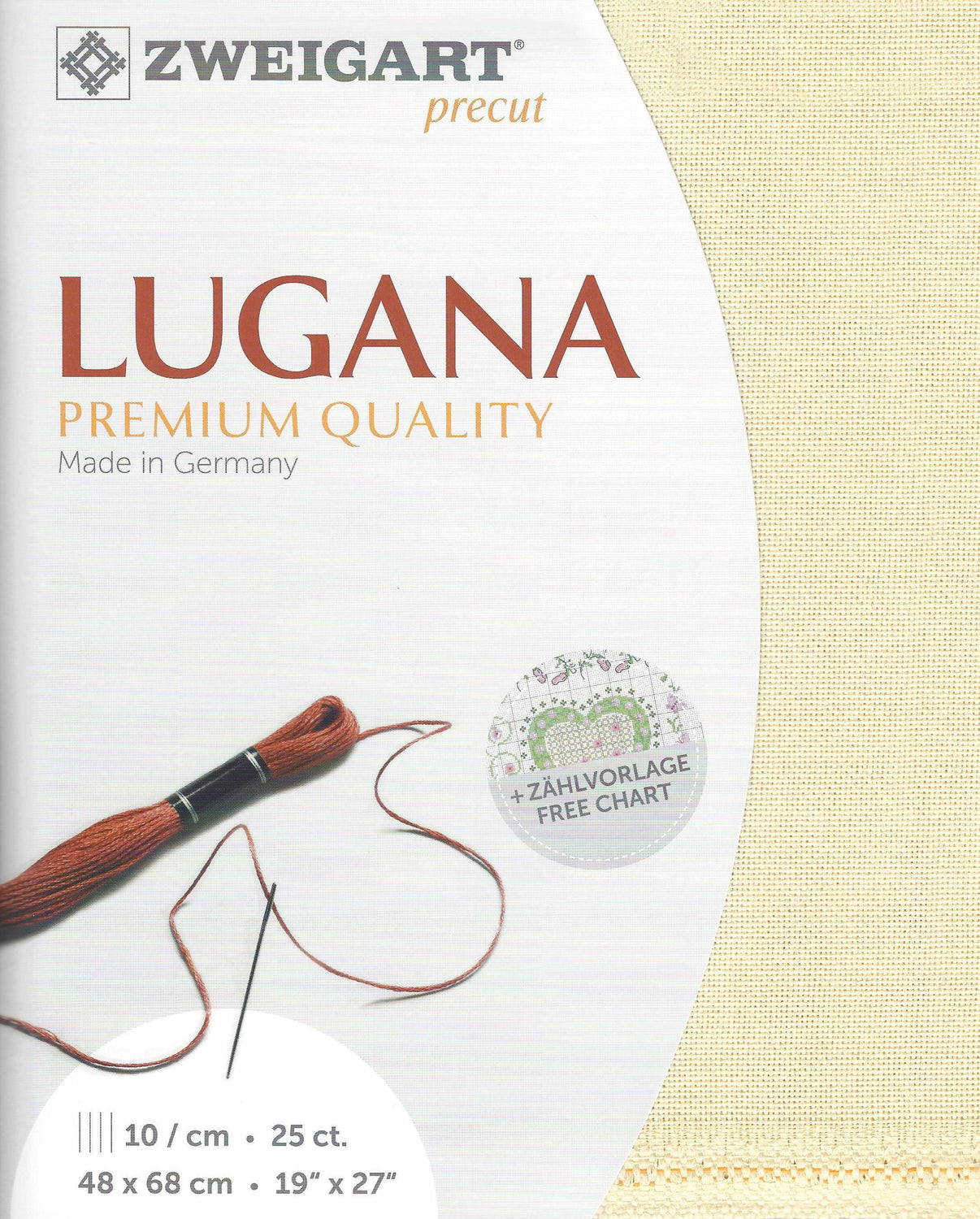 Precut Zweigart Lugana 25 count Cream 3835/252 - Wizardi