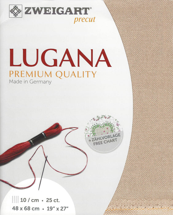 Precut Zweigart Lugana 25 count Nougat 3835/3021 - Wizardi