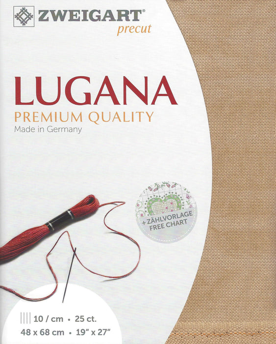 Precut Zweigart Lugana Vintage 25 count Vintage Country Mocha 3835/3009 - Wizardi