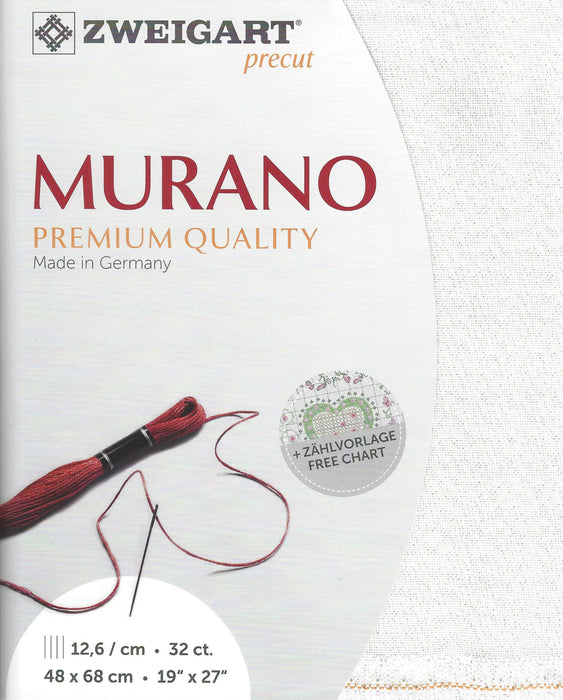 Precut Zweigart Murano 32 count Pearl Flecked White 3984/11 - Wizardi