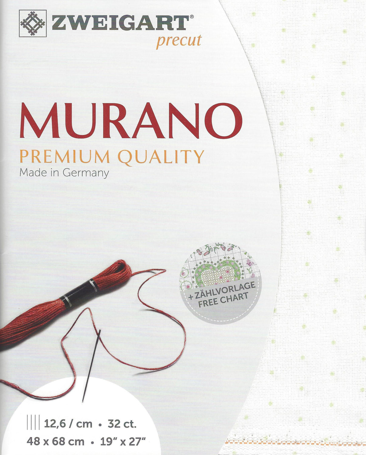 Precut Zweigart Murano Mini Dots 32 count Soft Cream 3984/1439 - Wizardi