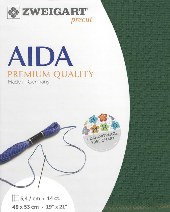 Precut Zweigart Stern-Aida 14 count Dark Green 3706/6037 - Wizardi