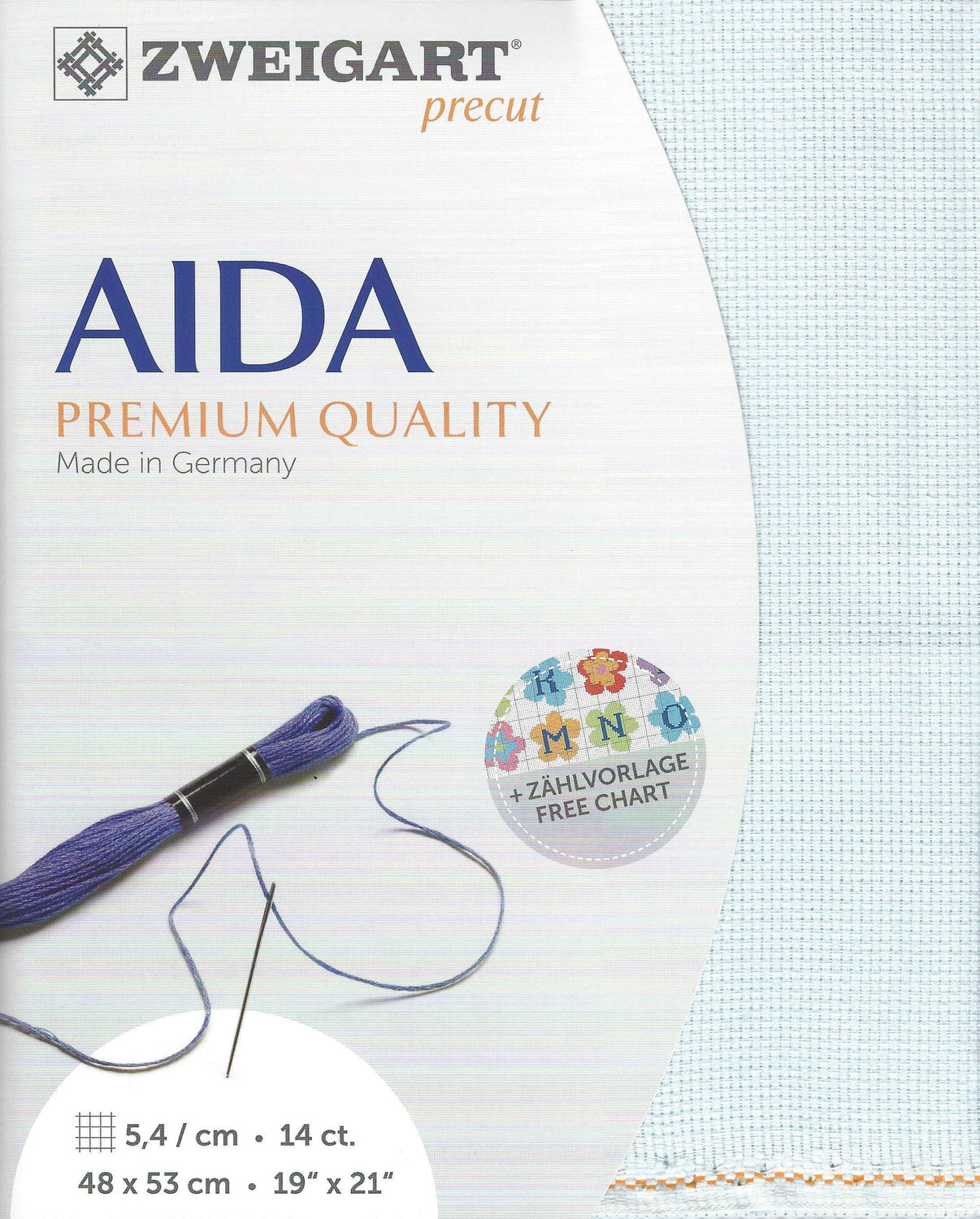 Precut Zweigart Stern-Aida 14 count Ice Blue 3706/550 - Wizardi