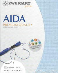 Precut Zweigart Stern-Aida 14 count Light Blue 3706/503 - Wizardi