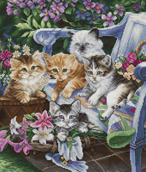 Purfect Gardening Buddies BU5026L Counted Cross-Stitch Kit - Wizardi